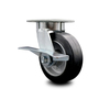 Service Caster 6 Inch Kingpinless Rubber on Aluminum Wheel Swivel Caster with Brake SCC SCC-KP30S620-RAR-SLB